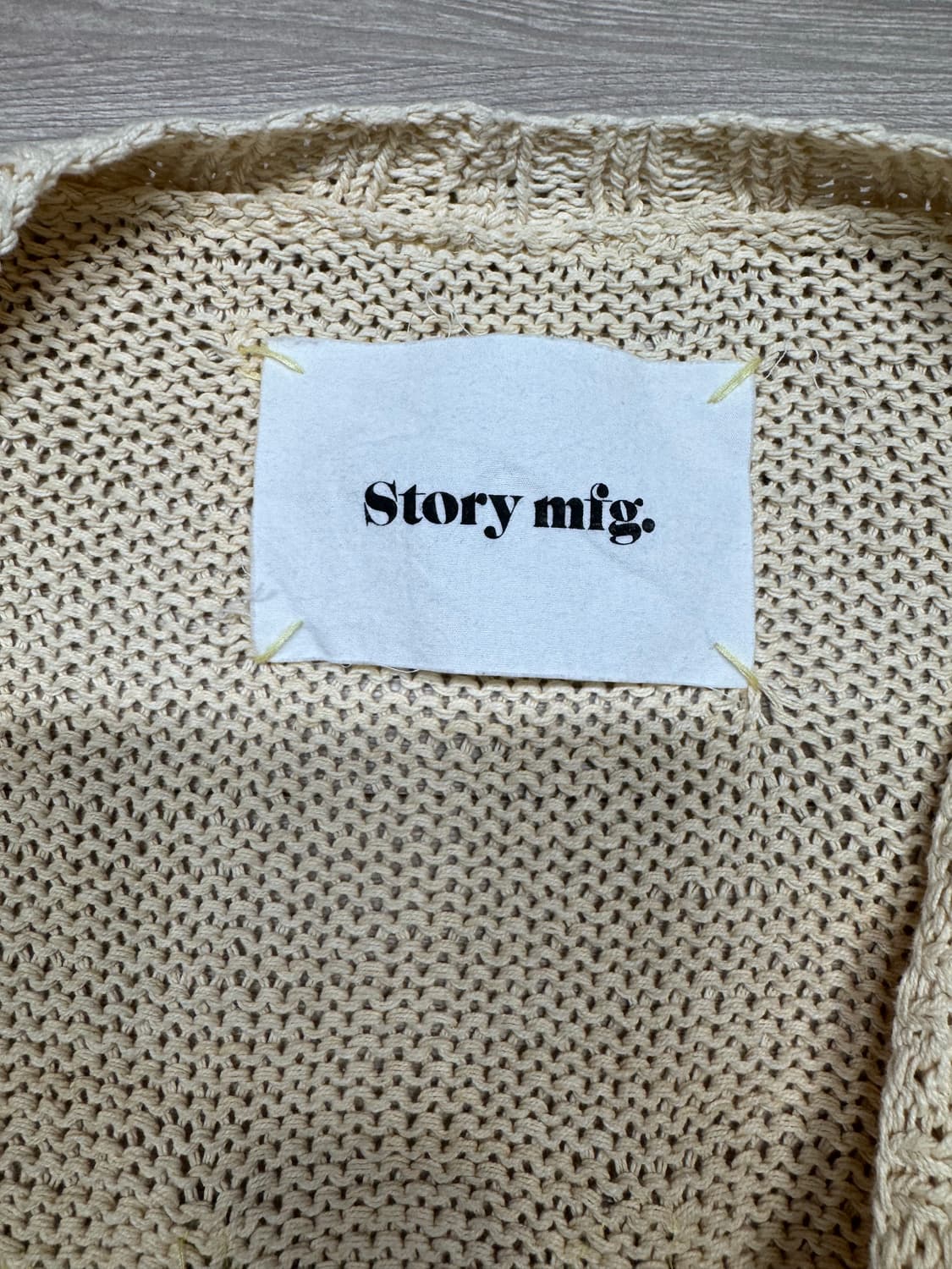 STORY MFG 스토리mfg 트윈선 아플리케 디테일링 가디건 옐로우 M 상품이미지6