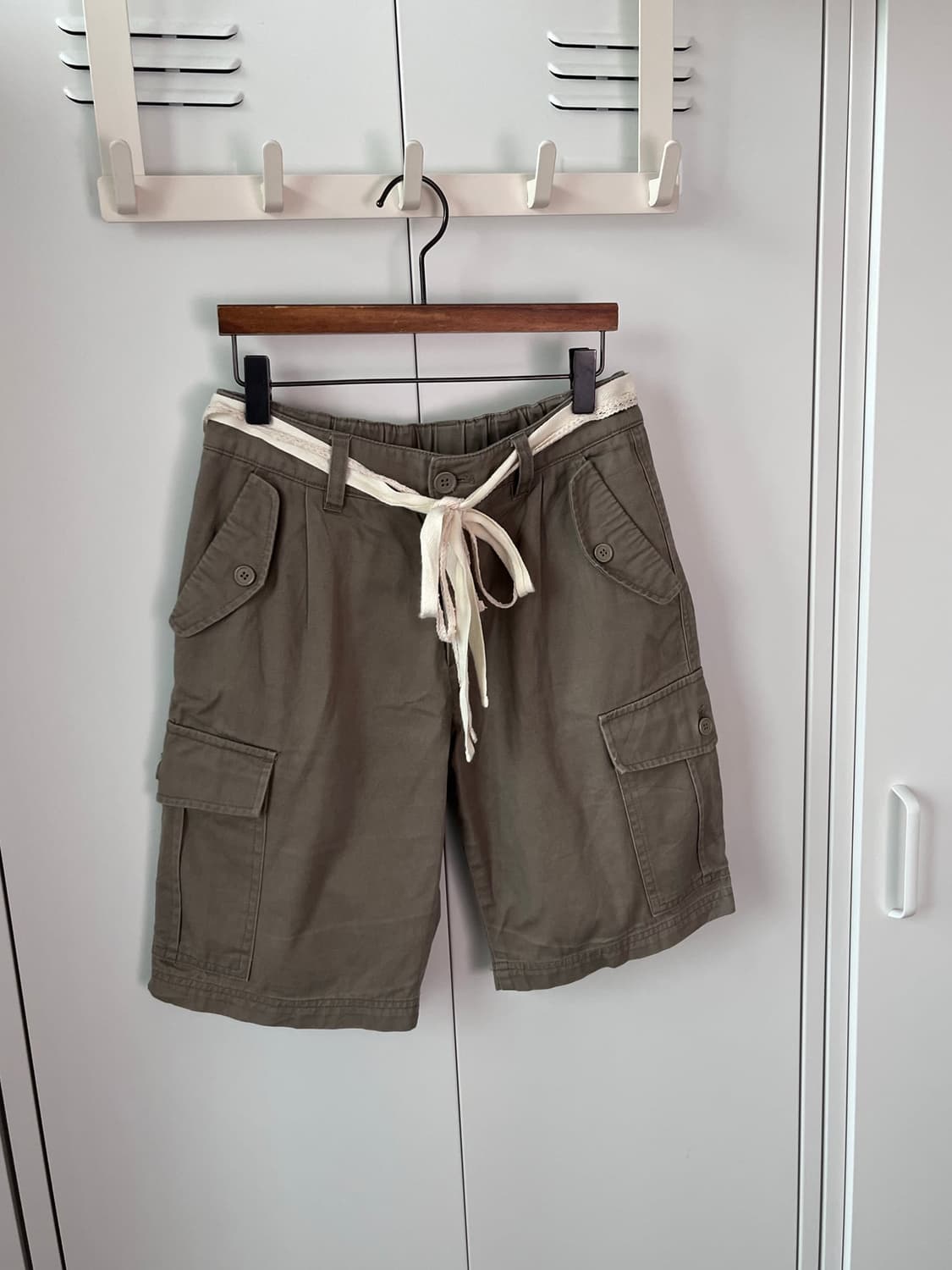 Vintage 리본 스트랩 카키 카고 팬츠  상품이미지7