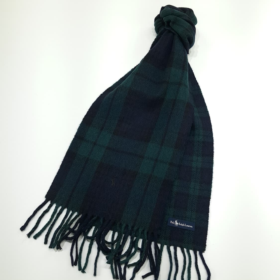 MX323 폴로 랄프로렌 클래식 블랙워치 타탄체크 램스울 목도리 머플러 상품이미지3