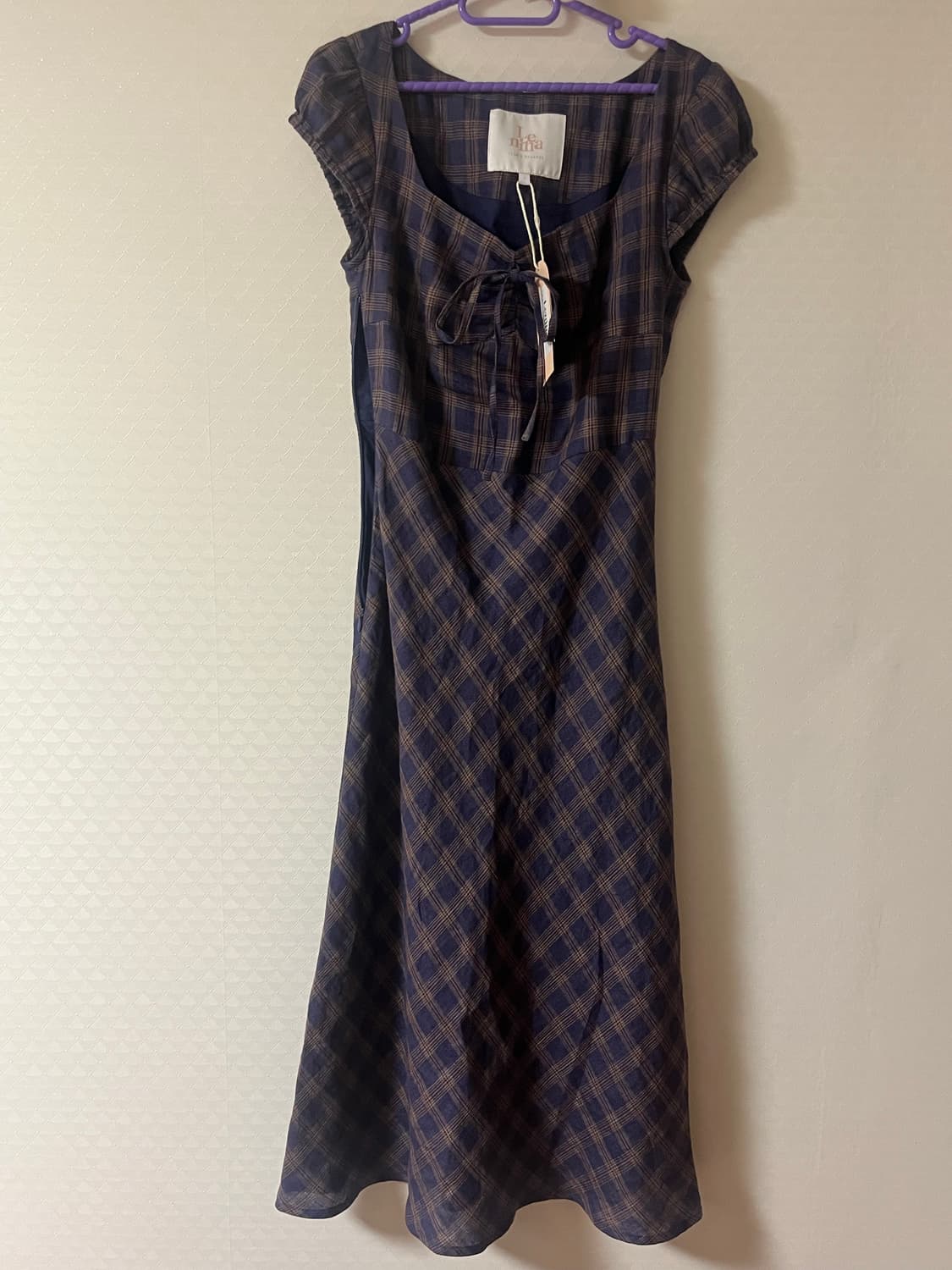 르니나 체크 퍼프 숄더 원피스 (새상품) 상품이미지2