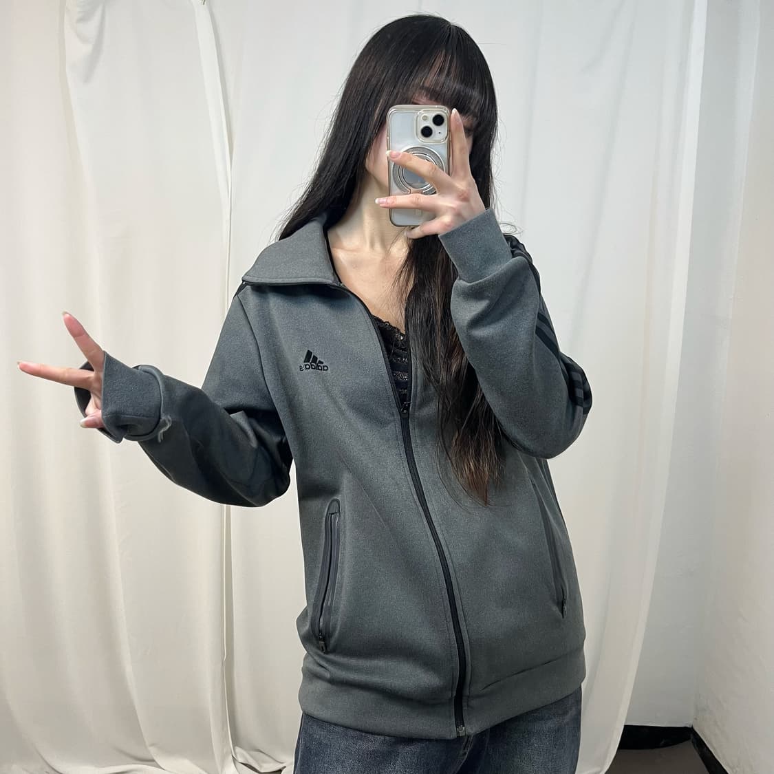 Adidas Charcoal Track Jacket 상품이미지2