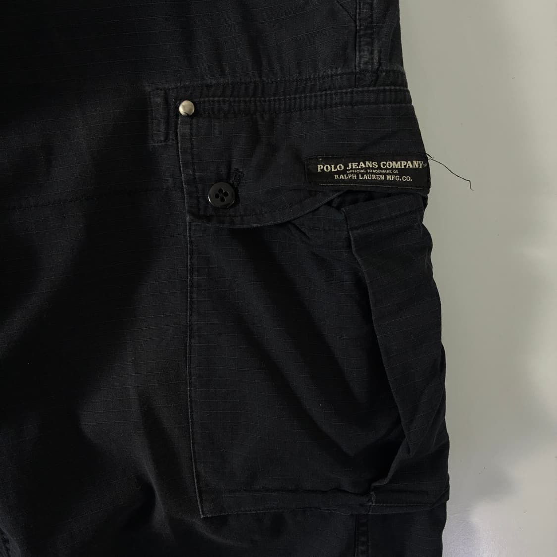 Polo jeans 폴로진스 코튼 블랙 와이드 카고 팬츠 상품이미지1