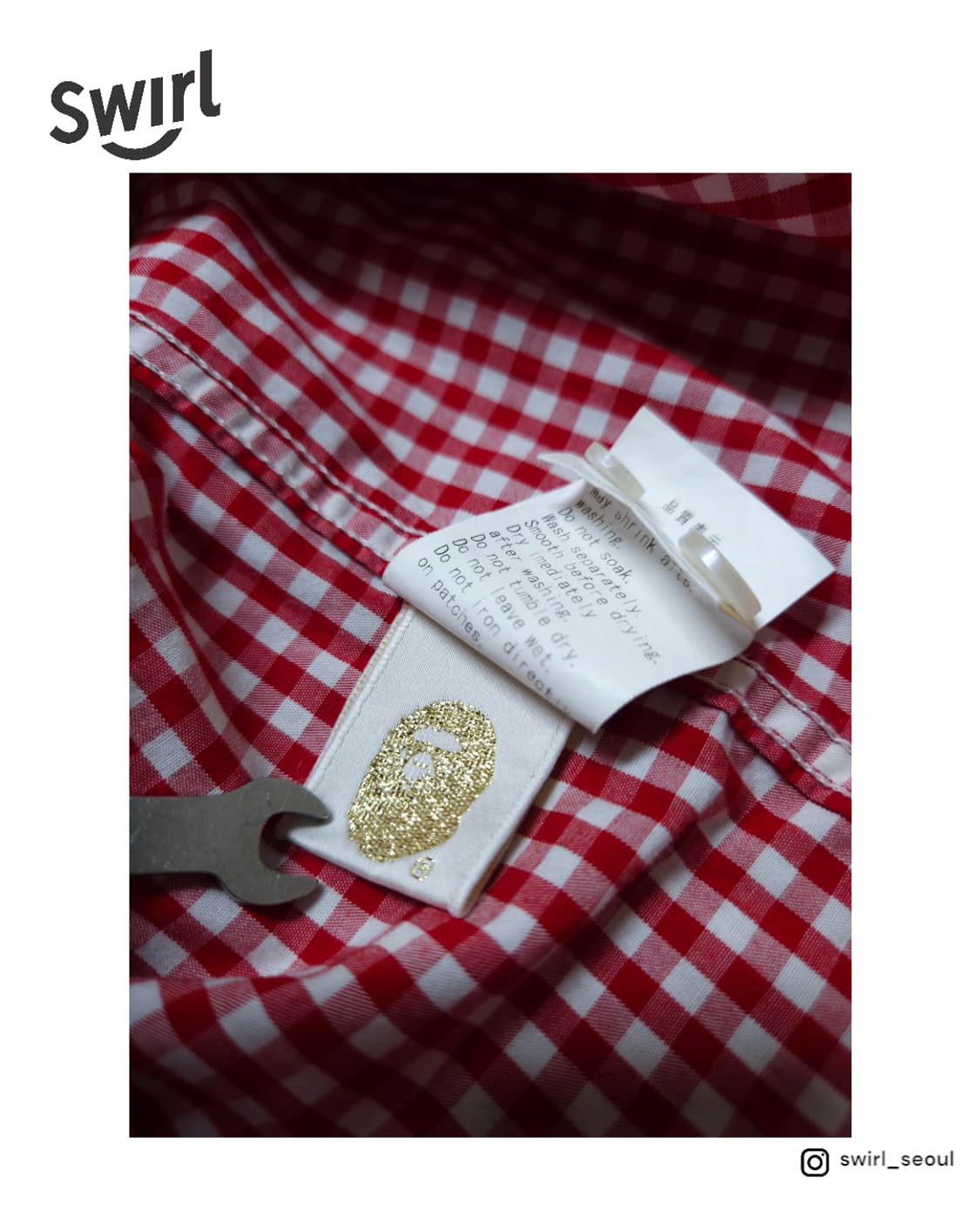 BAPE gingham half shirts 상품이미지6