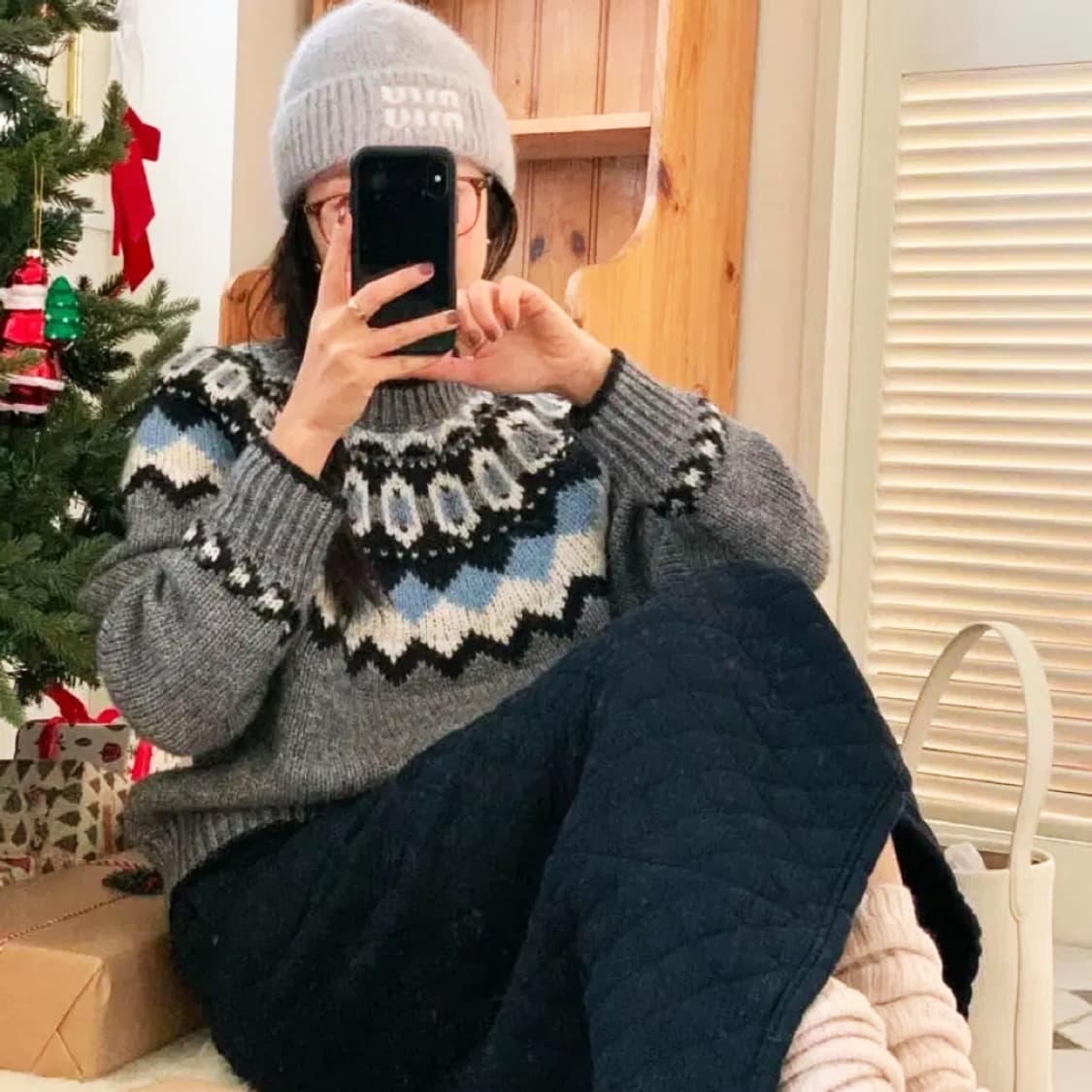 런던레이스(LONDONLACE) 노르딕 니트 프리사이즈 새상품 상품이미지1