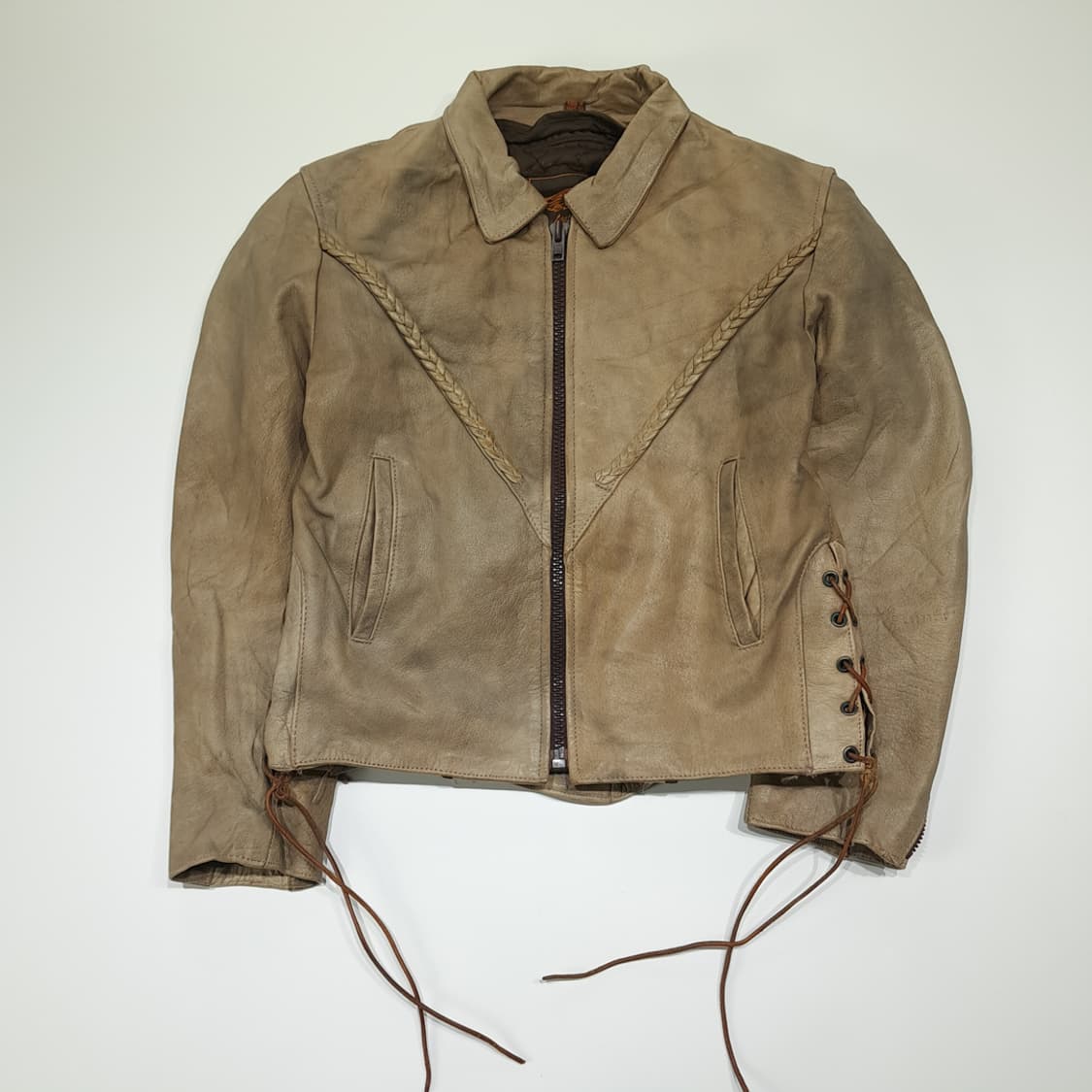 CL481 S UNIK 90s 웨스턴 브레이디드 빈티지 가죽 자켓 상품이미지1