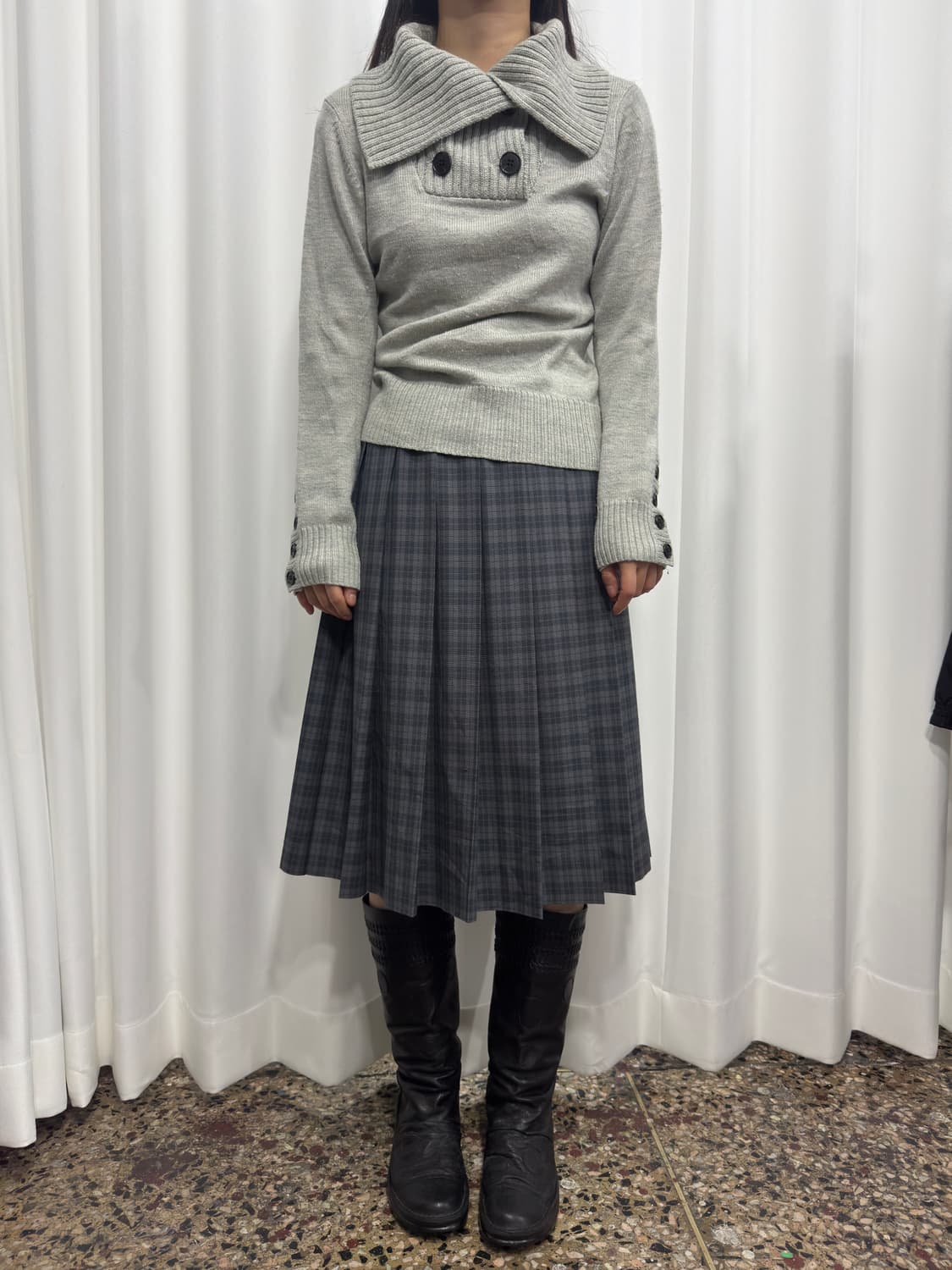 school uniform check midi skirt 상품이미지7