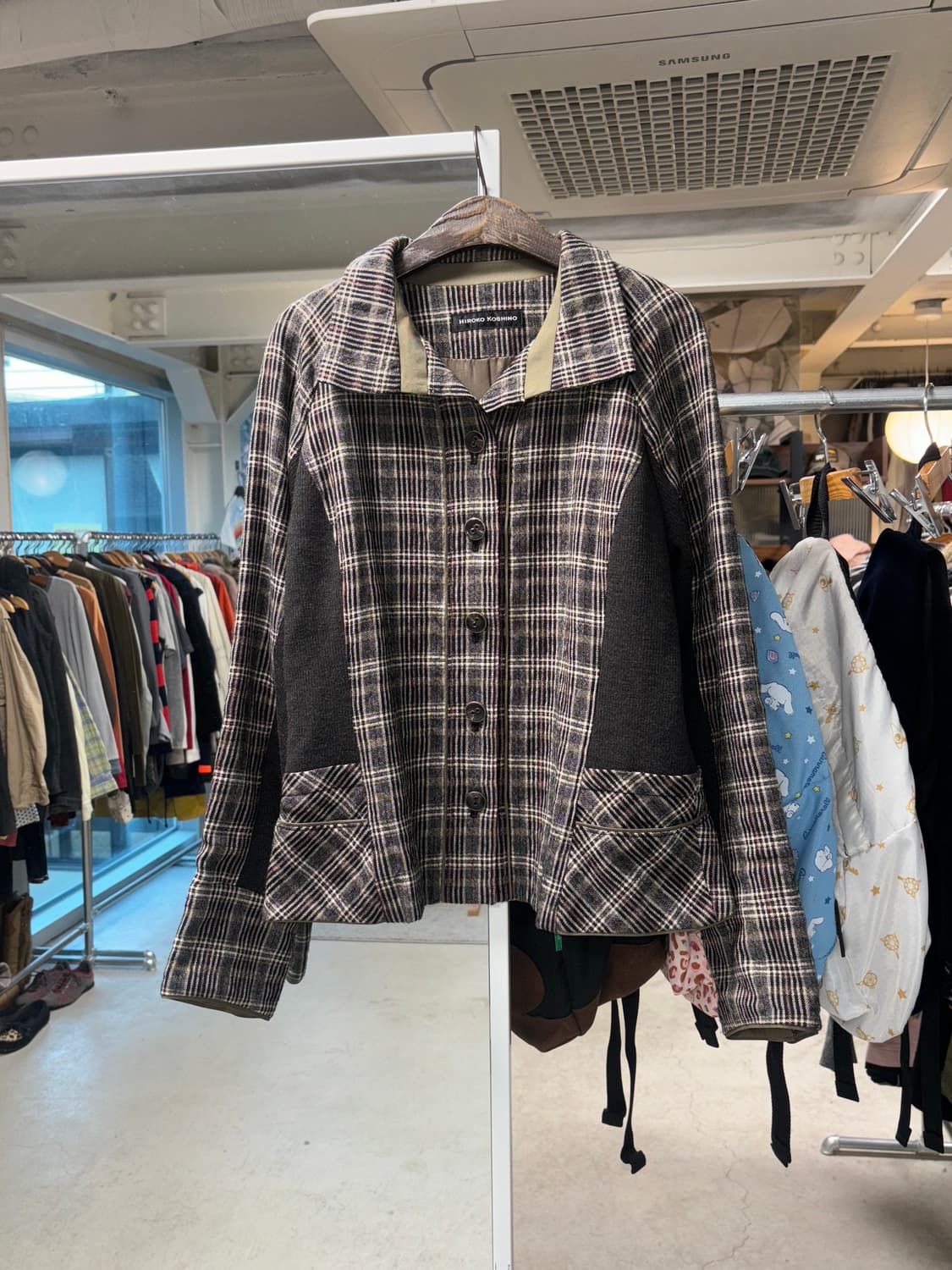 히로코 코시노 체크 울자켓 상품이미지2