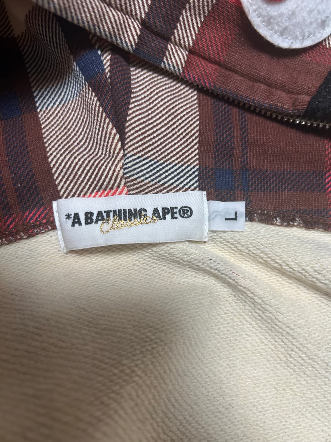 베이프 체크 샤크 후드집업L 쿨거시 네고가능 상품이미지4