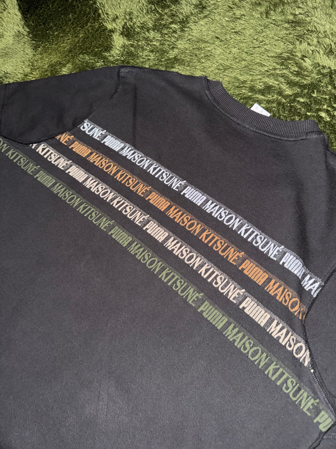 [XL] 푸마 X 메종 키츠네 콜라보 자카드 티셔츠 블랙 상품이미지8