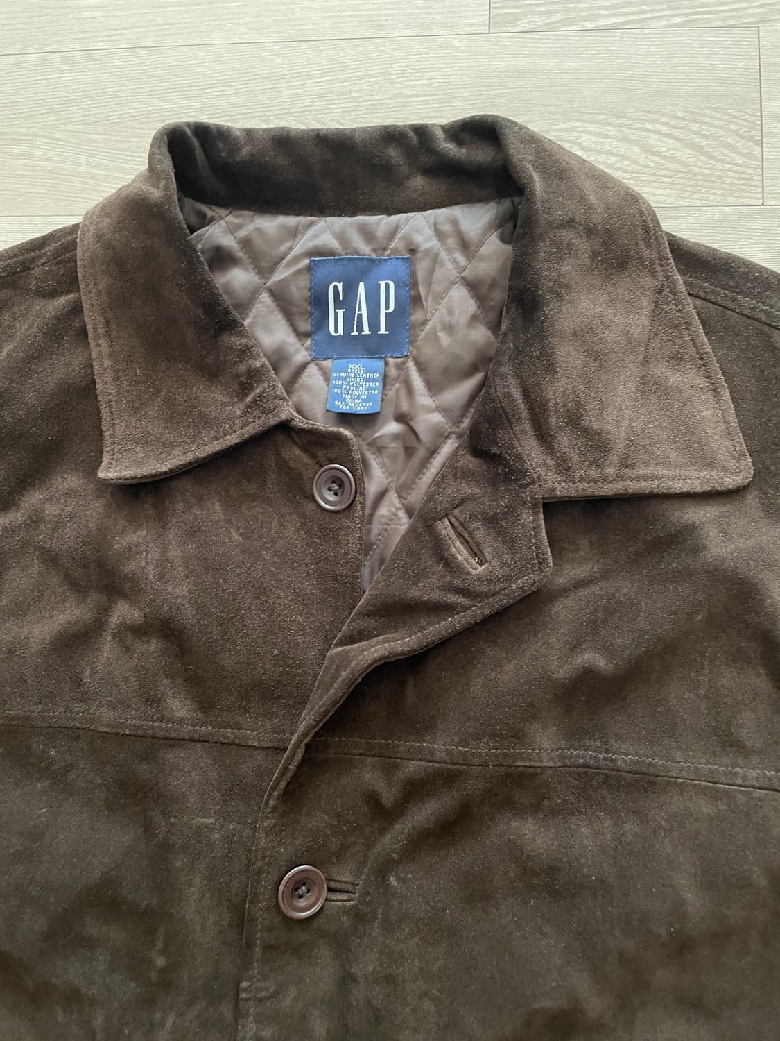 90s 올드갭 레더 스웨이드 카코트 다크 브라운 gap carcoat 상품이미지3