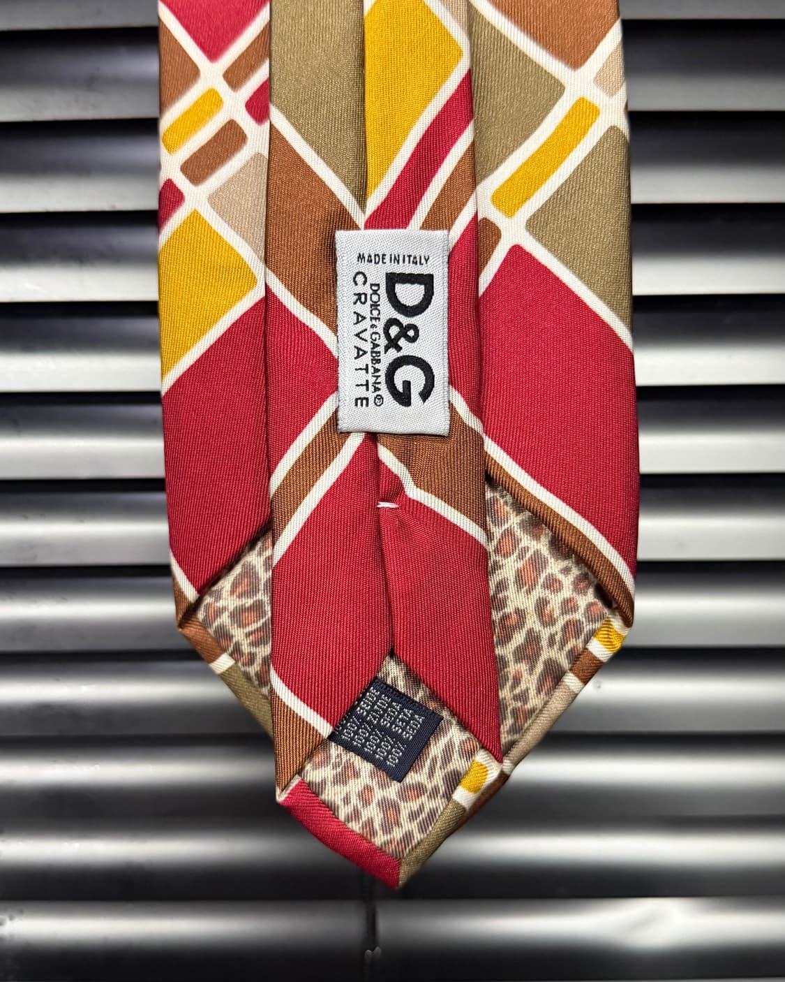 돌체앤가바나 D&G 스트라이프 에스닉 실크 넥타이 빈티지 명품 레드 빨강 상품이미지9
