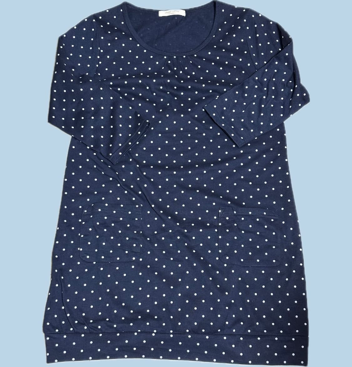 빈티지 네이비 도트 7부 원피스 상품이미지1