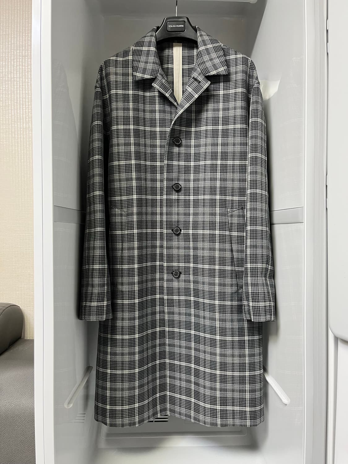 솔리드옴므 테이핑 체크 맥코트 48사이즈 상품이미지1