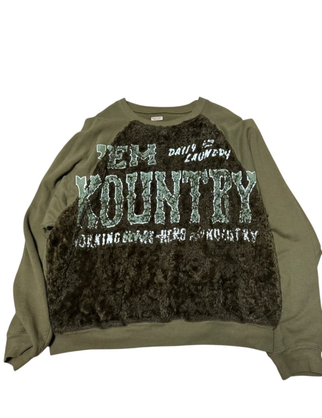 캐피탈 30 플리스 X 퍼 그리즐리 스웨트셔츠 카키 상품이미지1