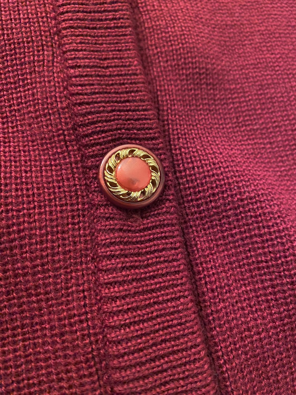 Vintage Burgundy Wool Lace Cardigan 상품이미지5