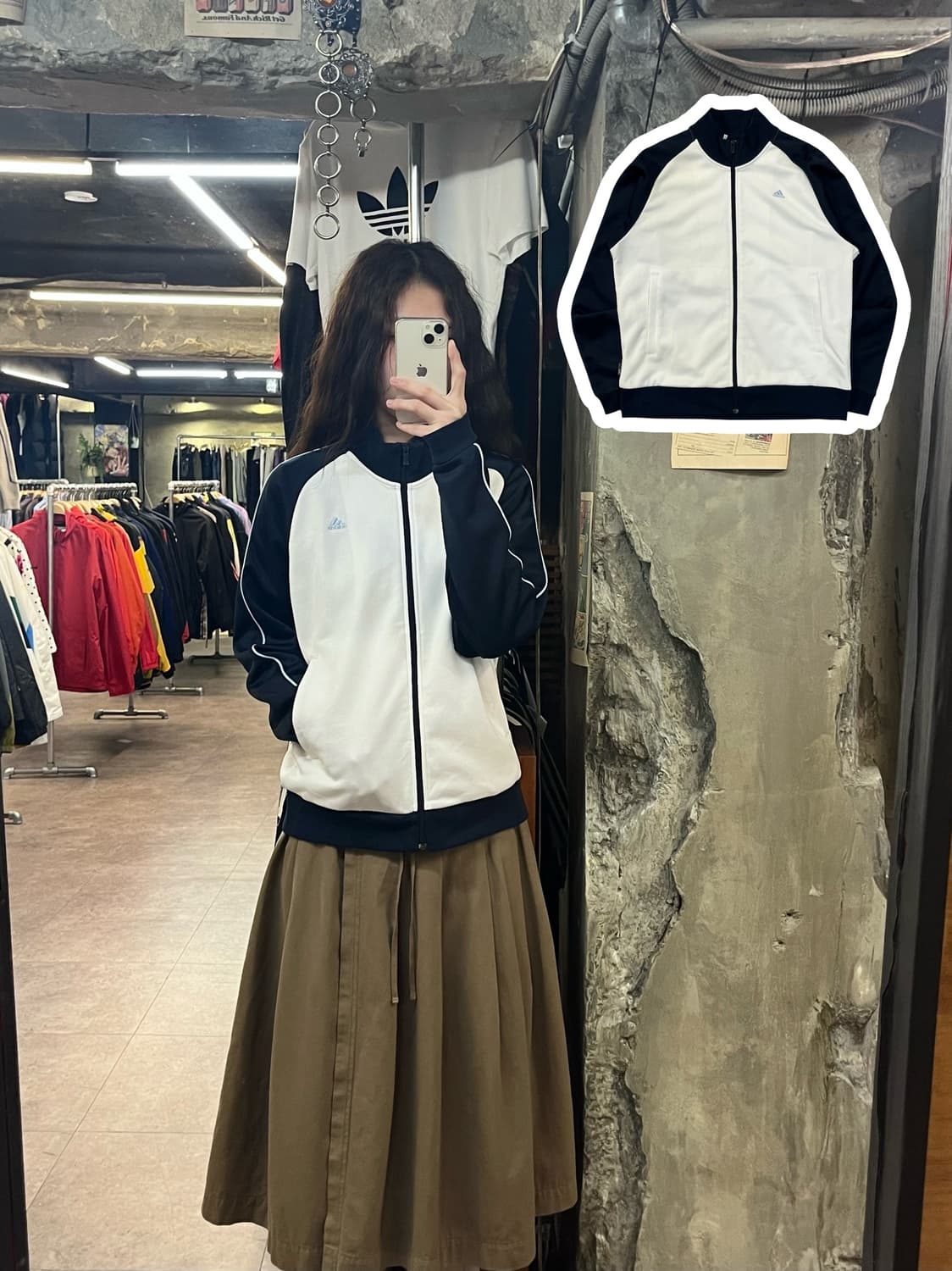 아디다스 배색 져지 네이비 L #csz2027 상품이미지1