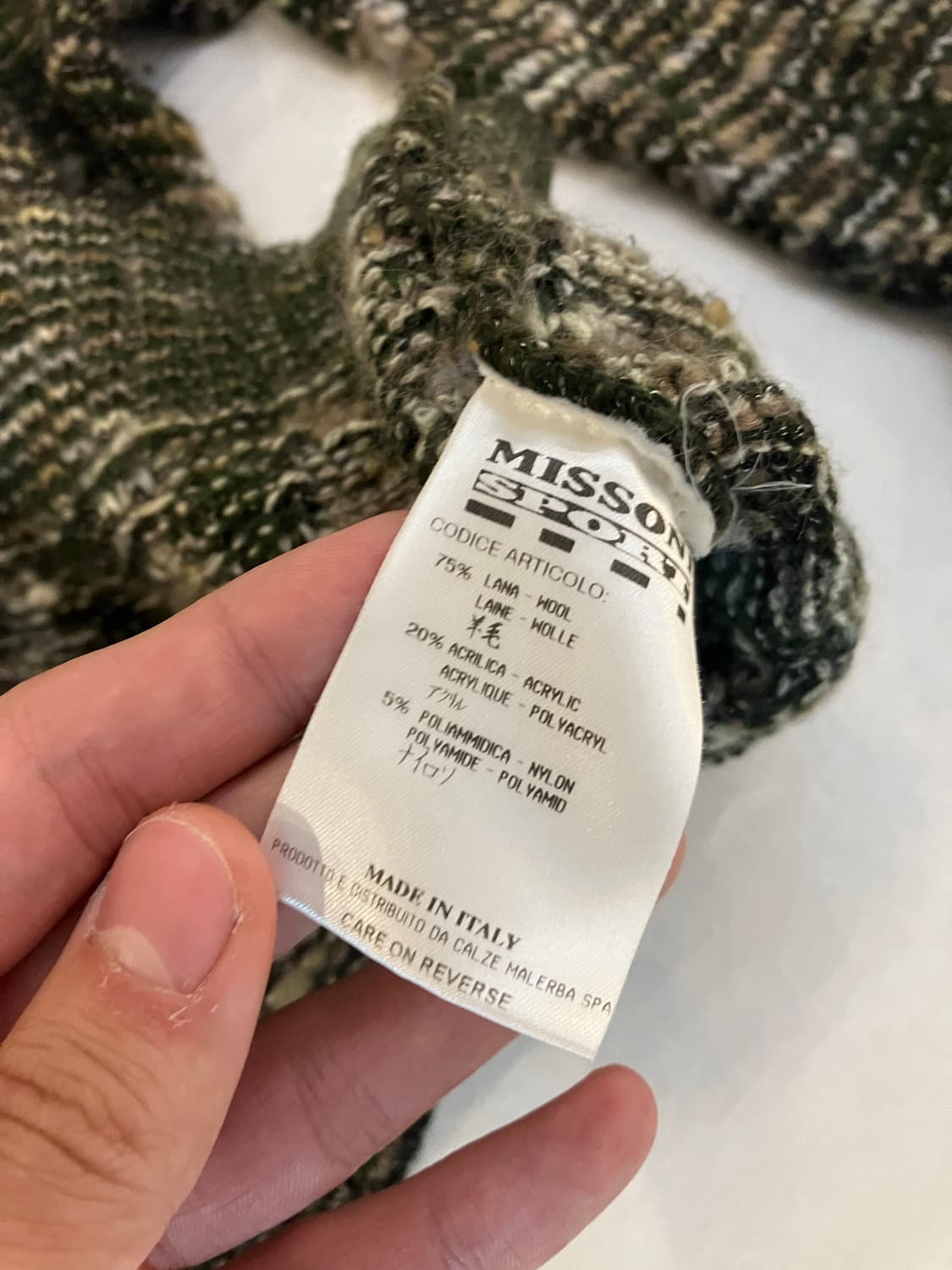 90s 미쏘니 스포츠 멀티패턴 울 니트 상품이미지4