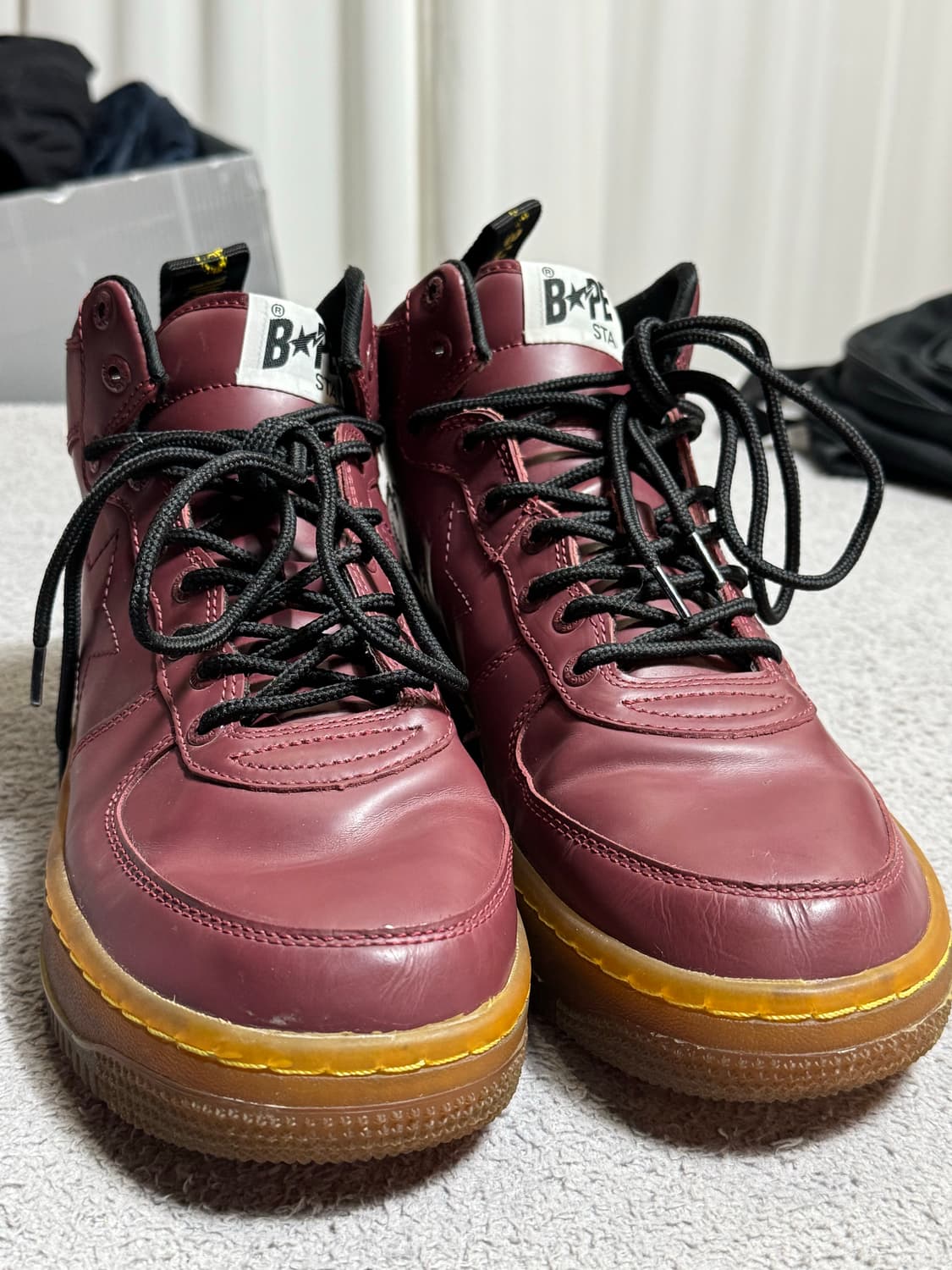 국내유일 Bape sta 베이프스타 포스 미드 버건디 스니커즈  상품이미지2