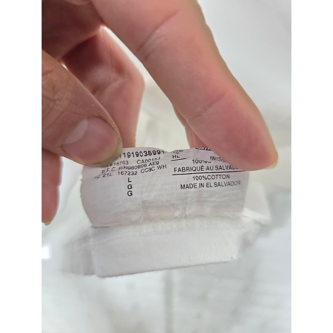 챔피온 흰색 긴팔티 L 상품이미지3