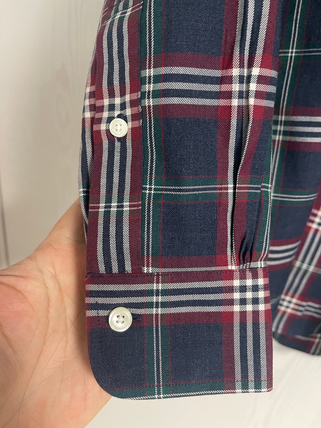 브룩스 브라더스 체크 버튼다운 긴팔 셔츠 S 상품이미지2