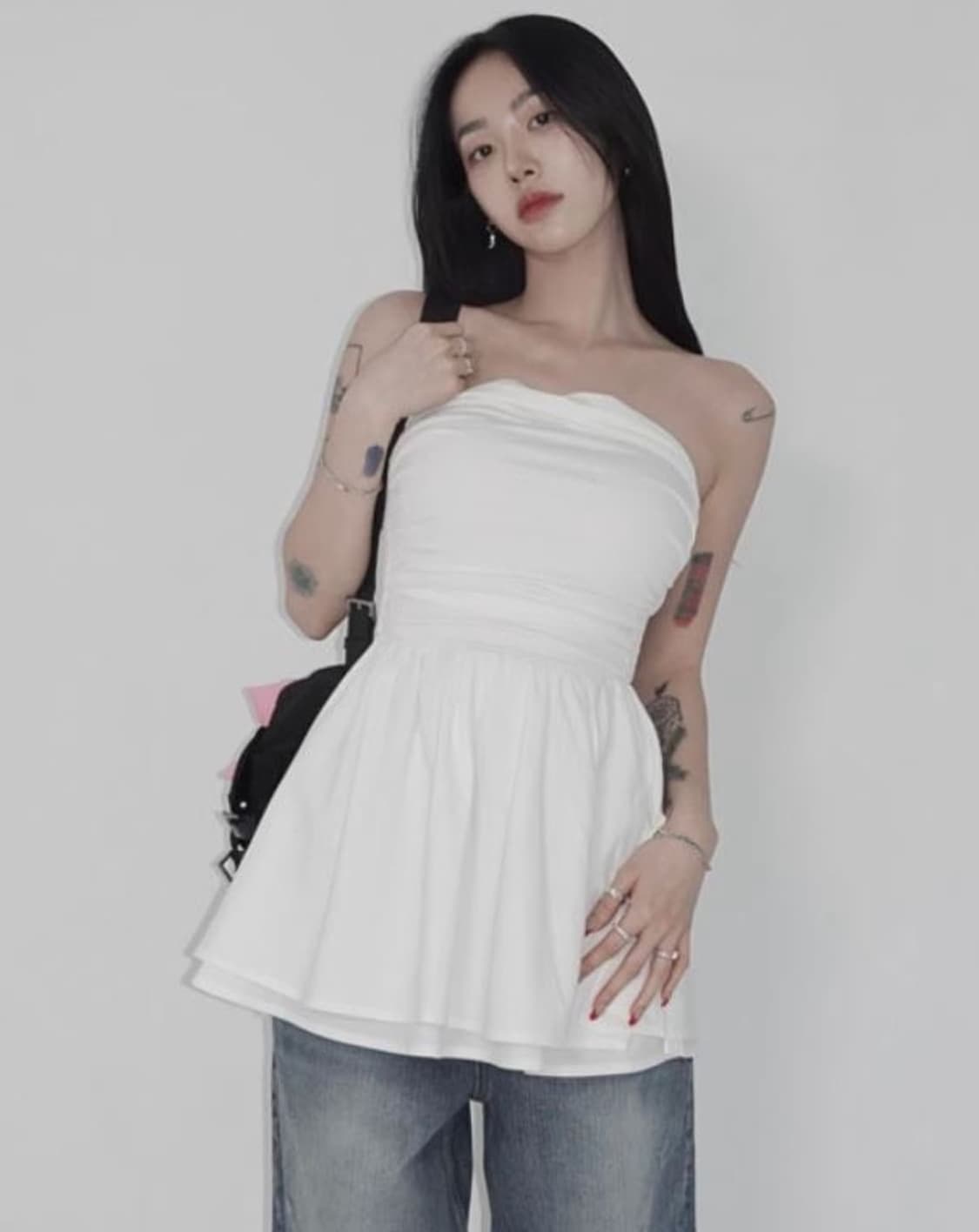 페일제이드 튜브탑 원피스 ops 화이트 상품이미지1