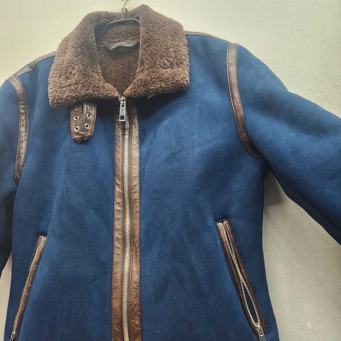 자라 스웨이드 양털 무스탕 자켓 XL 상품이미지3