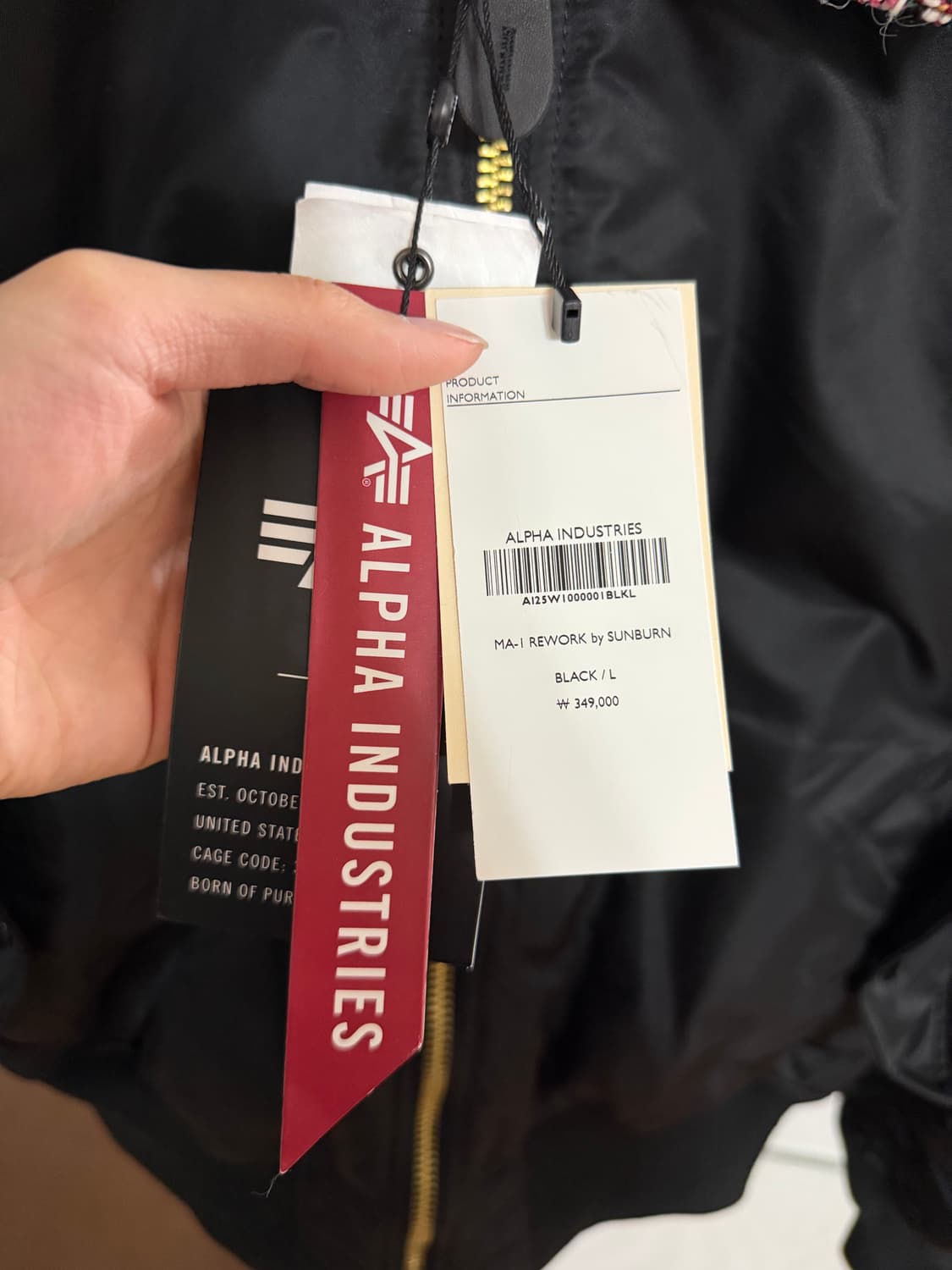 (새상품) 알파인더스트리 썬번 리버시블 MA-1 L 상품이미지5