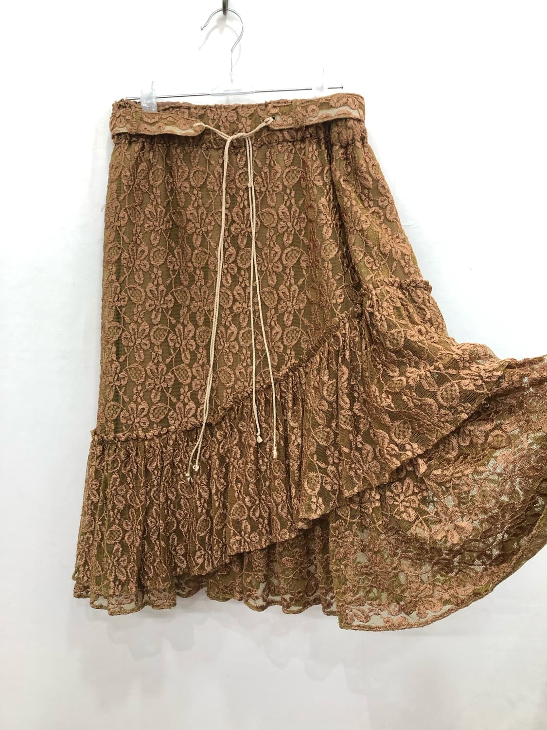 brown lace belt detail midi skirt  상품이미지3