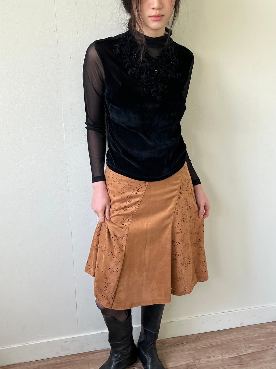 albaches 스웨이드 스커트 상품이미지4