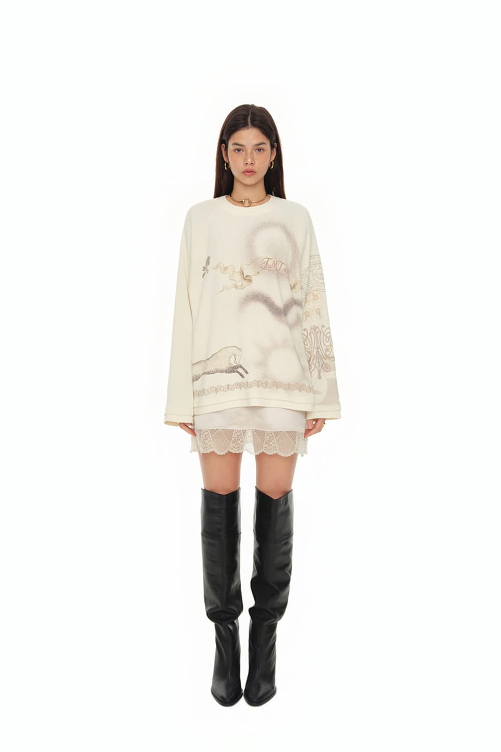 ORNAMENT WAFFLE OVERSIZED LONG SLEEVE T- 상품이미지1