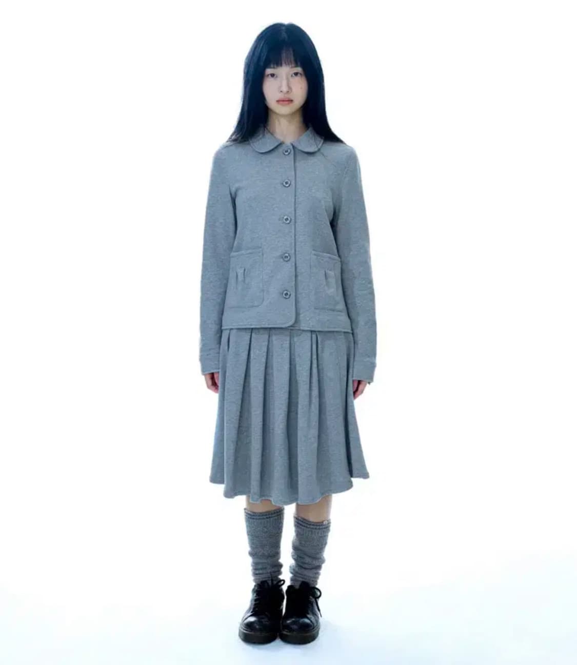 코이세이오 코지 스웻 자켓 랩 스커트 세트 상품이미지1