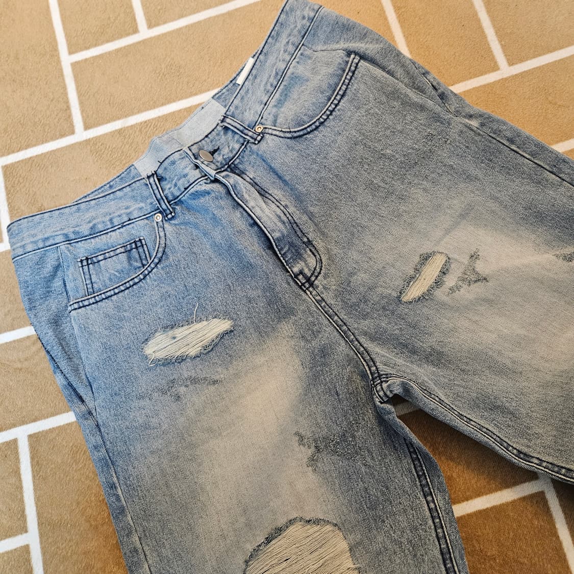 런치라인 24ss 디트로이트 워싱 레귤러 데님 팬츠 L size 상품이미지3