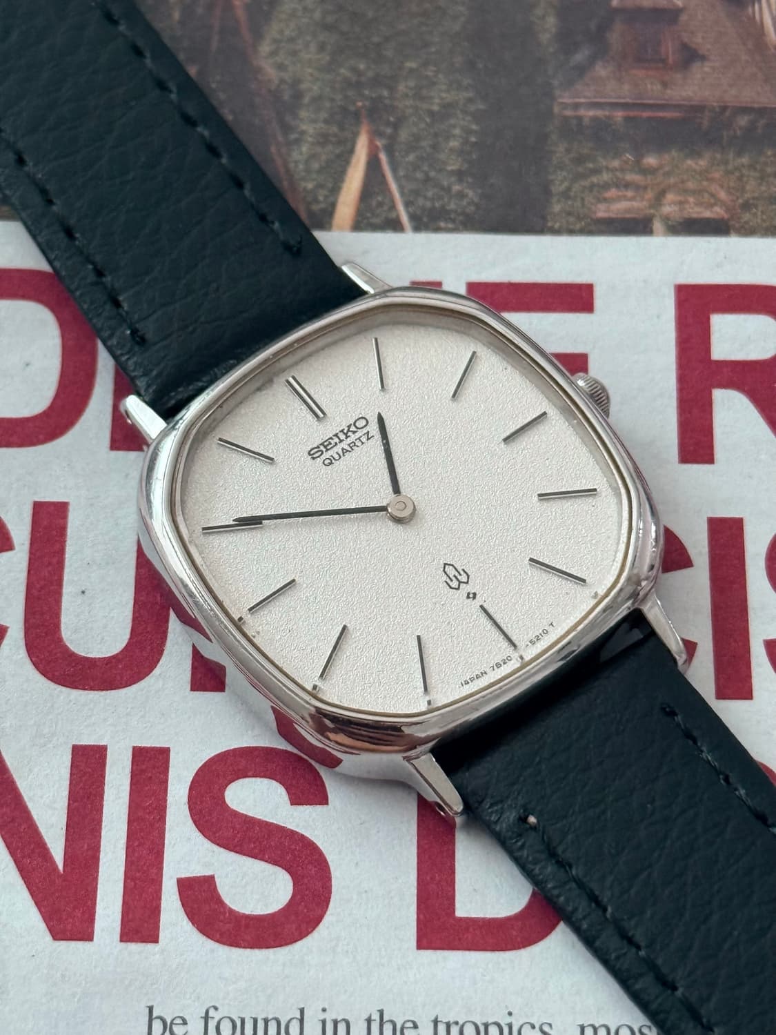 Seiko 세이코 쿼츠 쿠션 스퀘어 샌드 블래스트 1977 상품이미지4