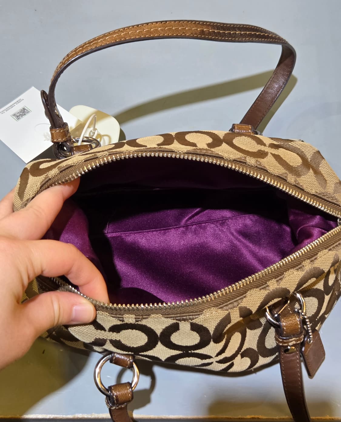 Coach 코치 패턴 브라운 토트백 숄더백 상품이미지5