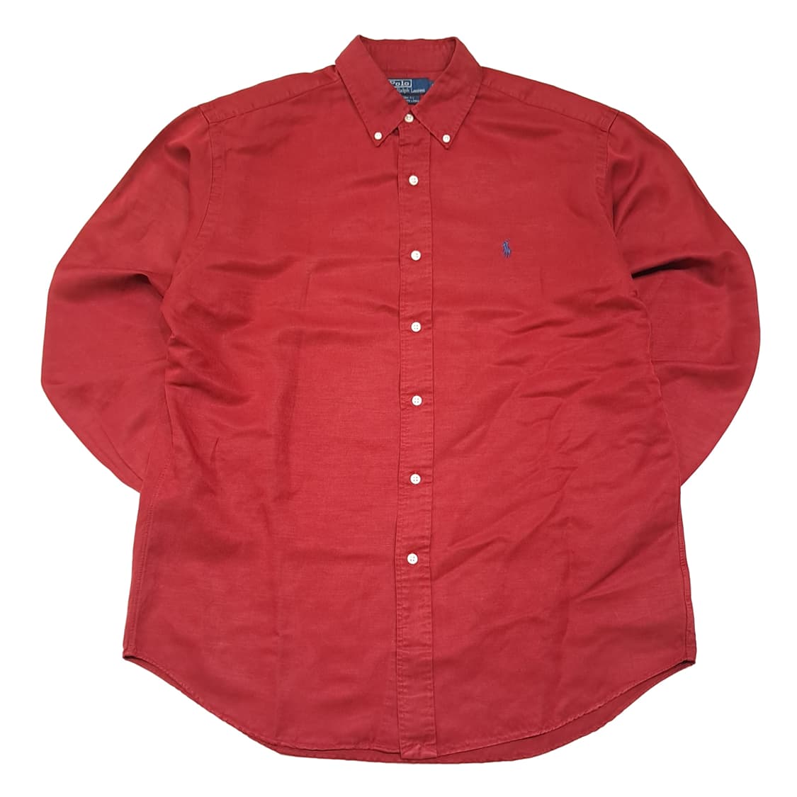 CK055 L 폴로 00s 실크린넨 버튼다운 로얄버건디 셔츠 남방 상품이미지1