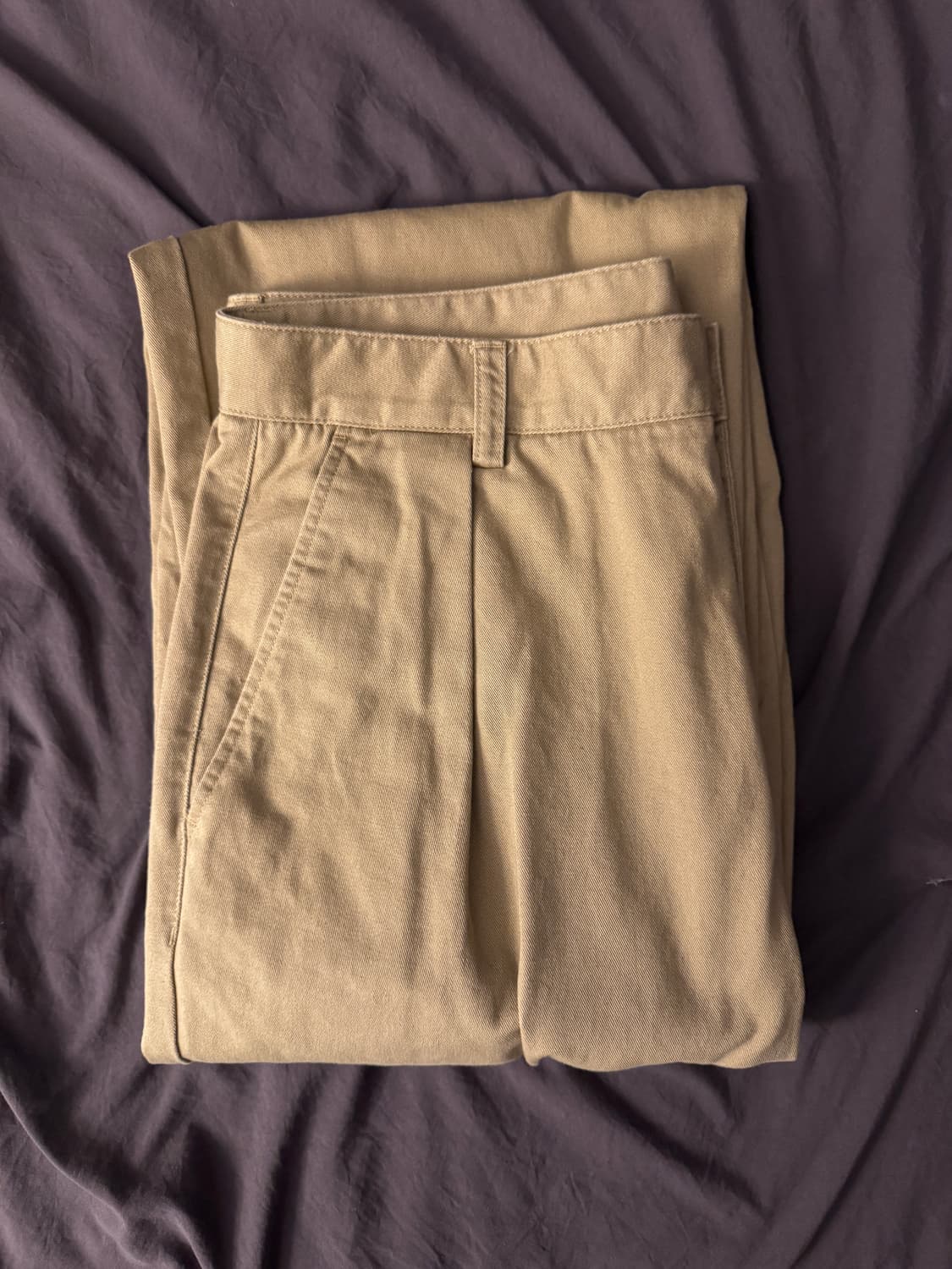 [32] 무탠다드 리버스 원 턱 레귤러 핏 치노 팬츠 베이지 상품이미지2