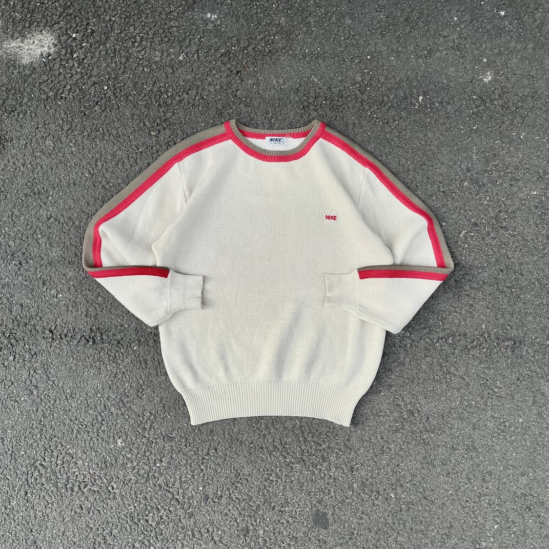 80s Nike 한국나이키 아카이브 와플 배색 올드스쿨 니트 스웨터 L 상품이미지1