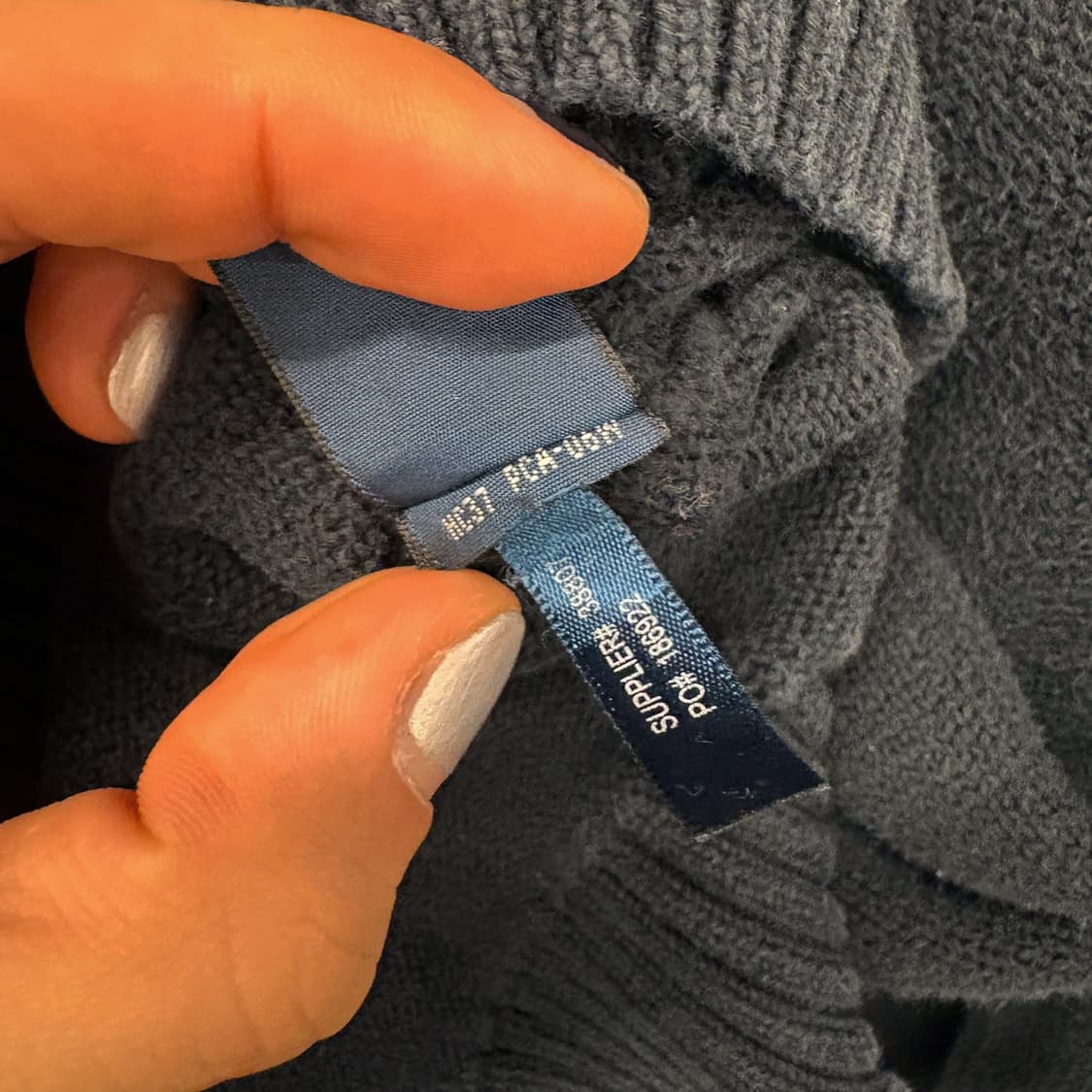 90s 폴로 랄프로렌 더블립 하프집업 코튼니트 스웨터 차콜 N641 상품이미지9