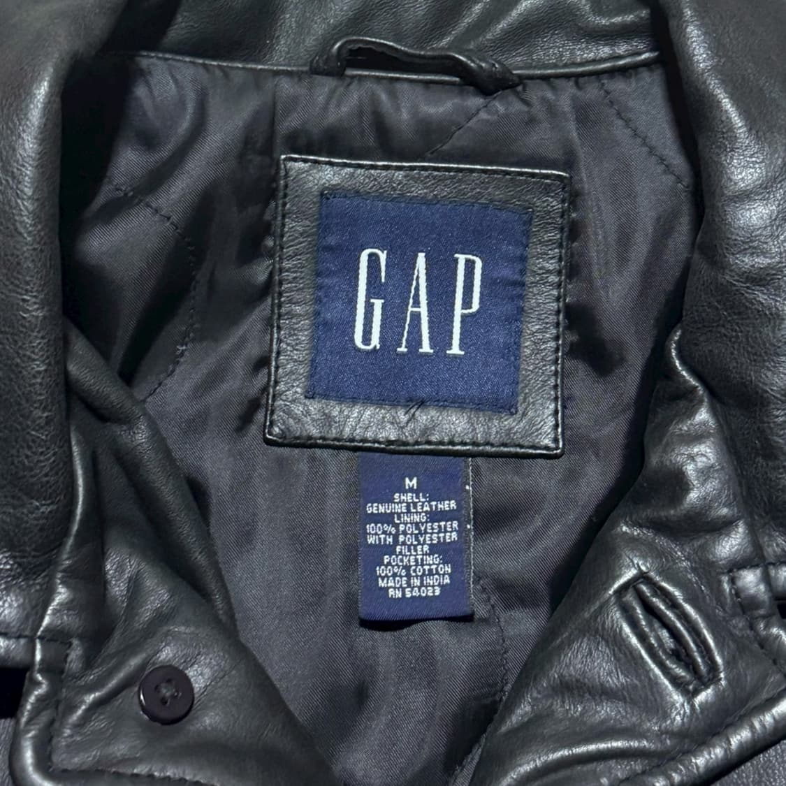 90s 올드갭 카코트 블랙 레더 코트 M  상품이미지4