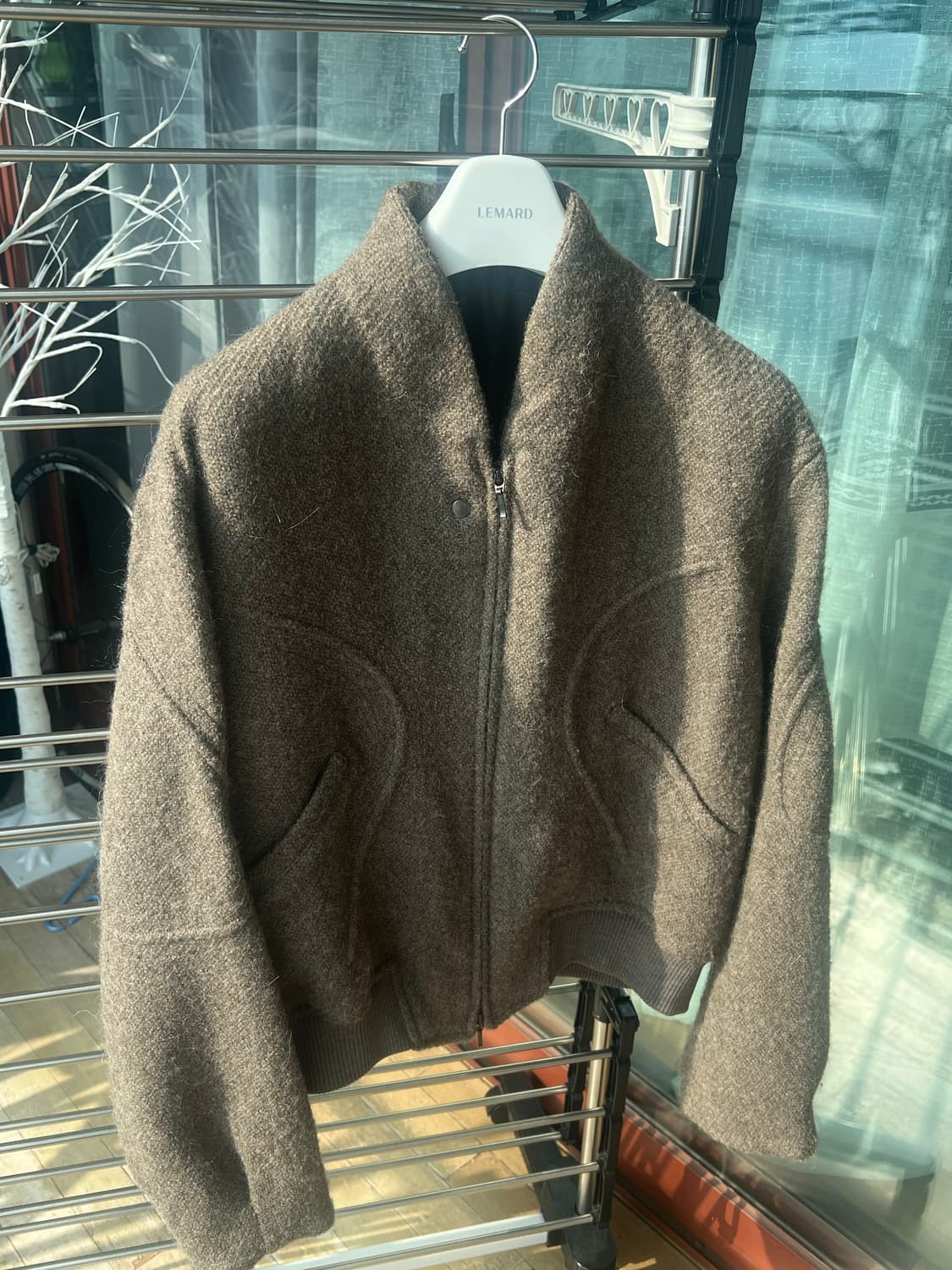 쿠어 인터널 바인딩 숄카라 점퍼 멜란지 베이지 M 상품이미지4