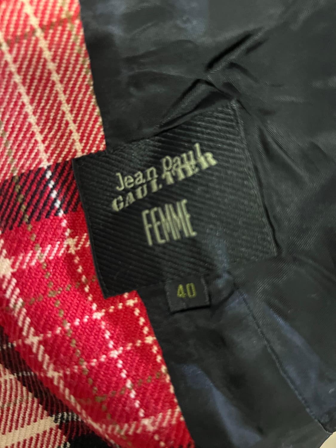 장폴고티에 빈티지 레어템 타탄 체크 술 디테일 자켓 S 상품이미지7