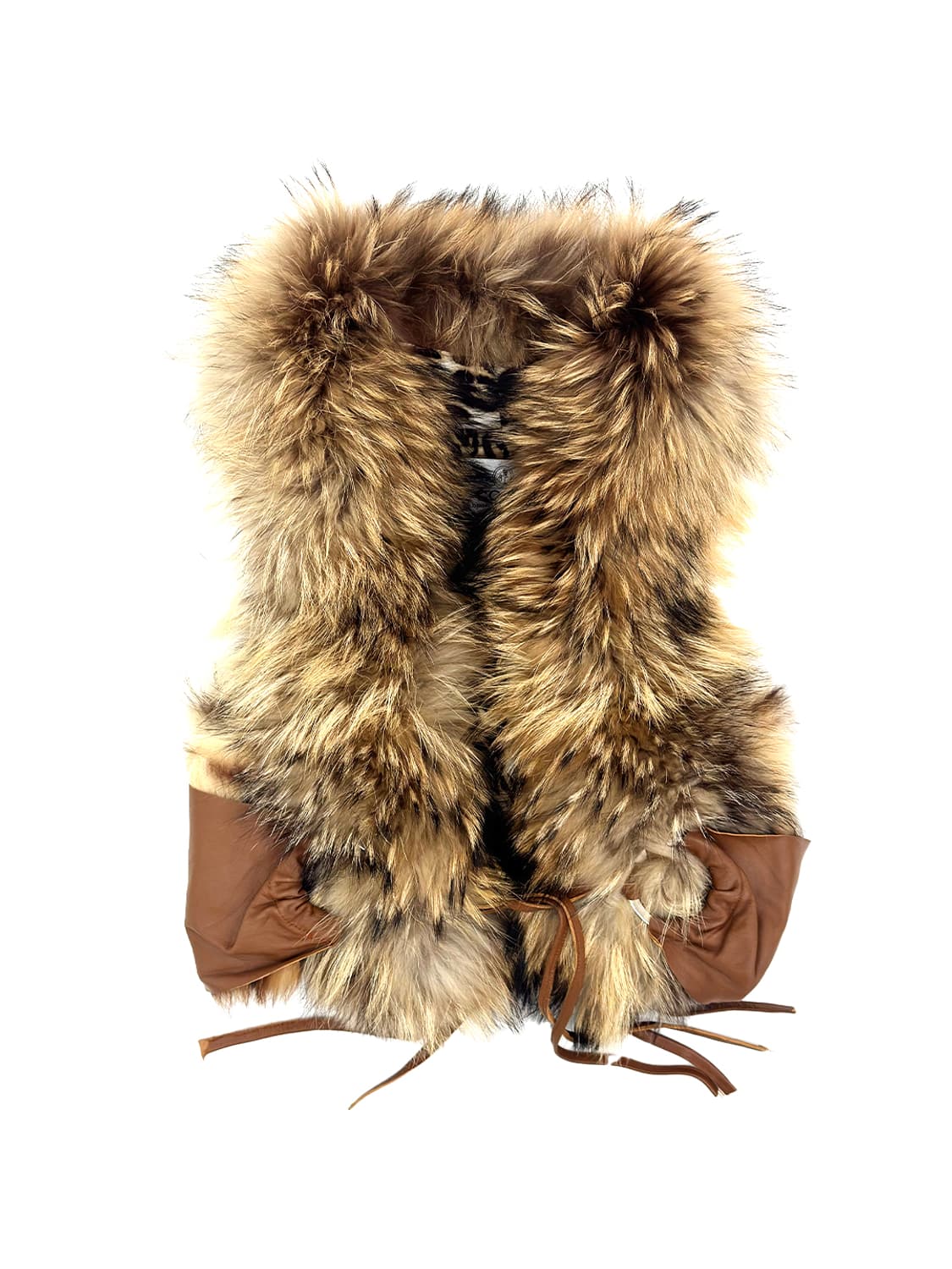 Vintage  Leopard  Fox fur Vest/ Os 상품이미지1