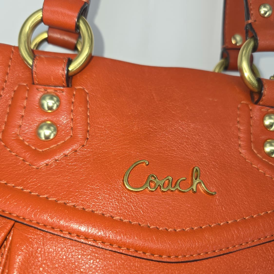Vintage Coach Ashley Orange Leather Bag 상품이미지2