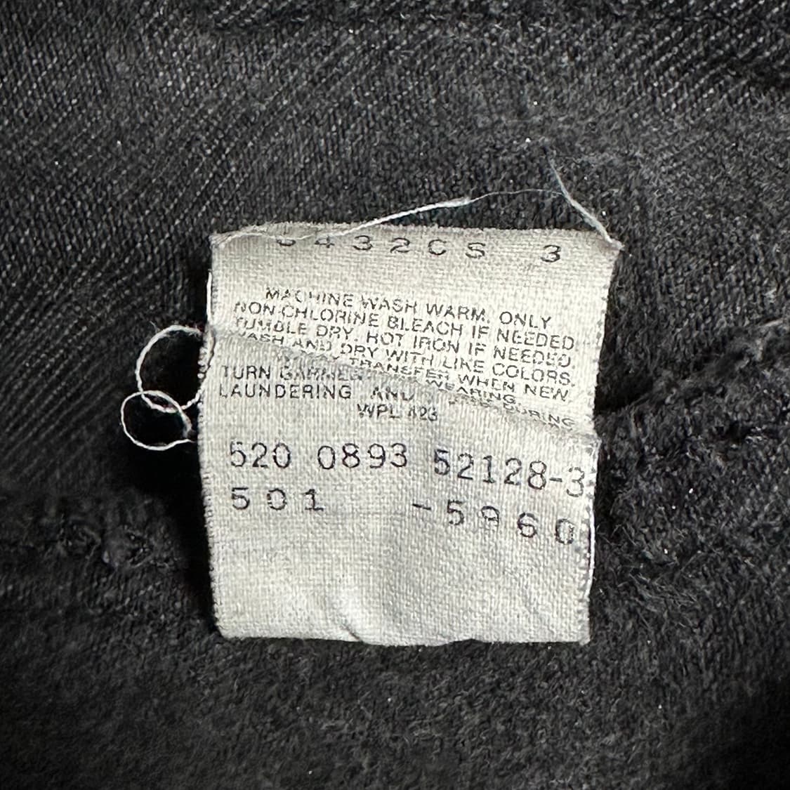 빈티지 90s 리바이스 501 블랙진 29 상품이미지5