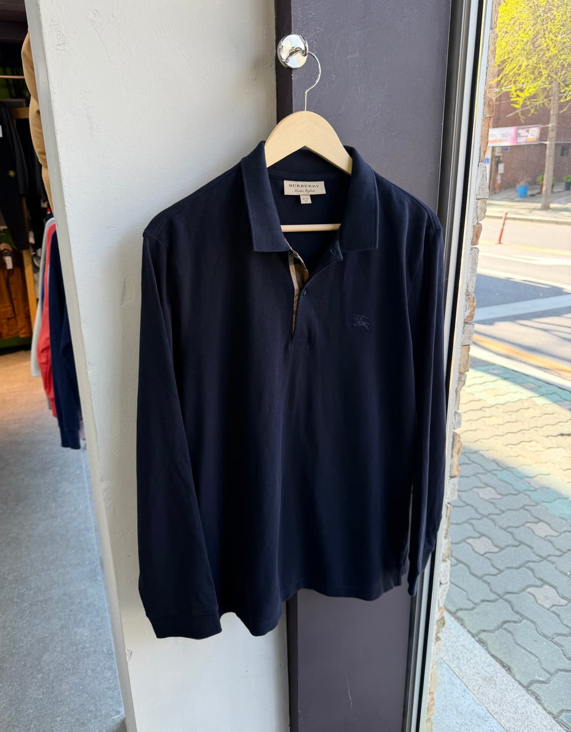 XL/ 버버리 신형 로고 자수 폴로 긴팔 상품이미지4