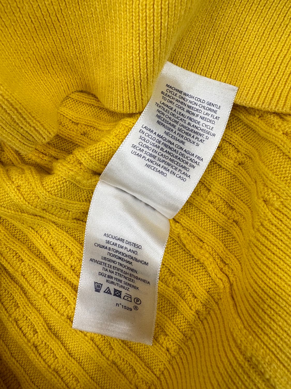  폴로 꽈배기니트 가디건 옐로우 상품이미지4