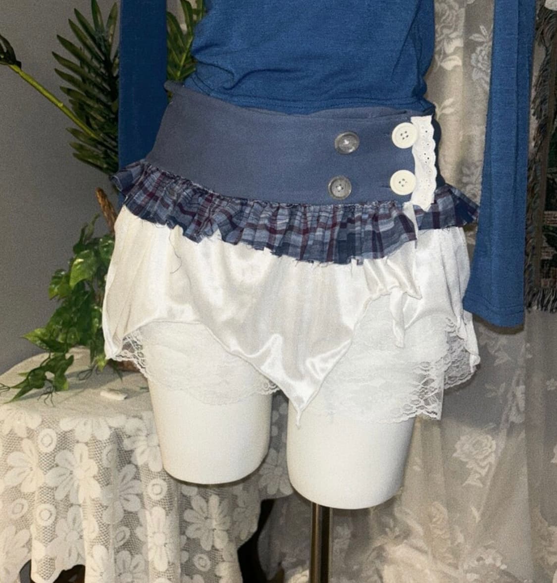 티엠디디케이 TMDDK 토끼 레이스 모자, 레이어드 스커트 빈티지 상품이미지6