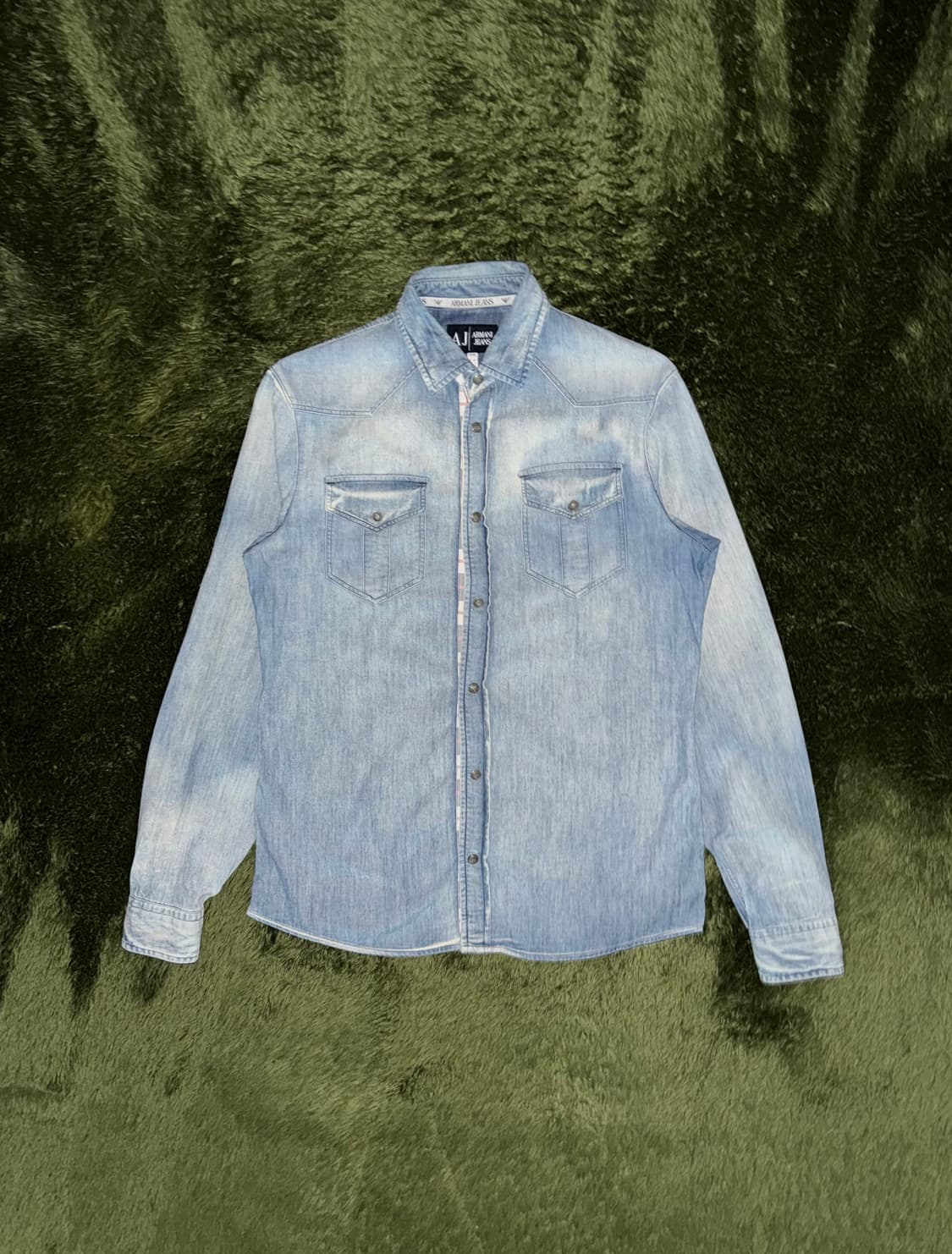 [EU L] 아르마니 진스 빈티지 워싱 웨스턴 데님 셔츠 상품이미지1