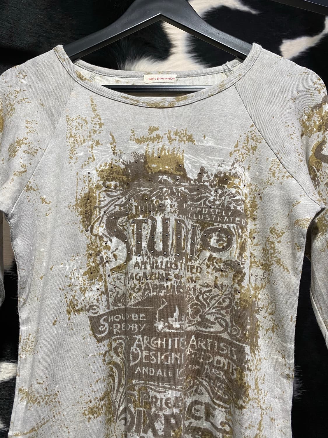 Japanese vtg 스터드 디테일 레터링 롱슬리브 상품이미지3