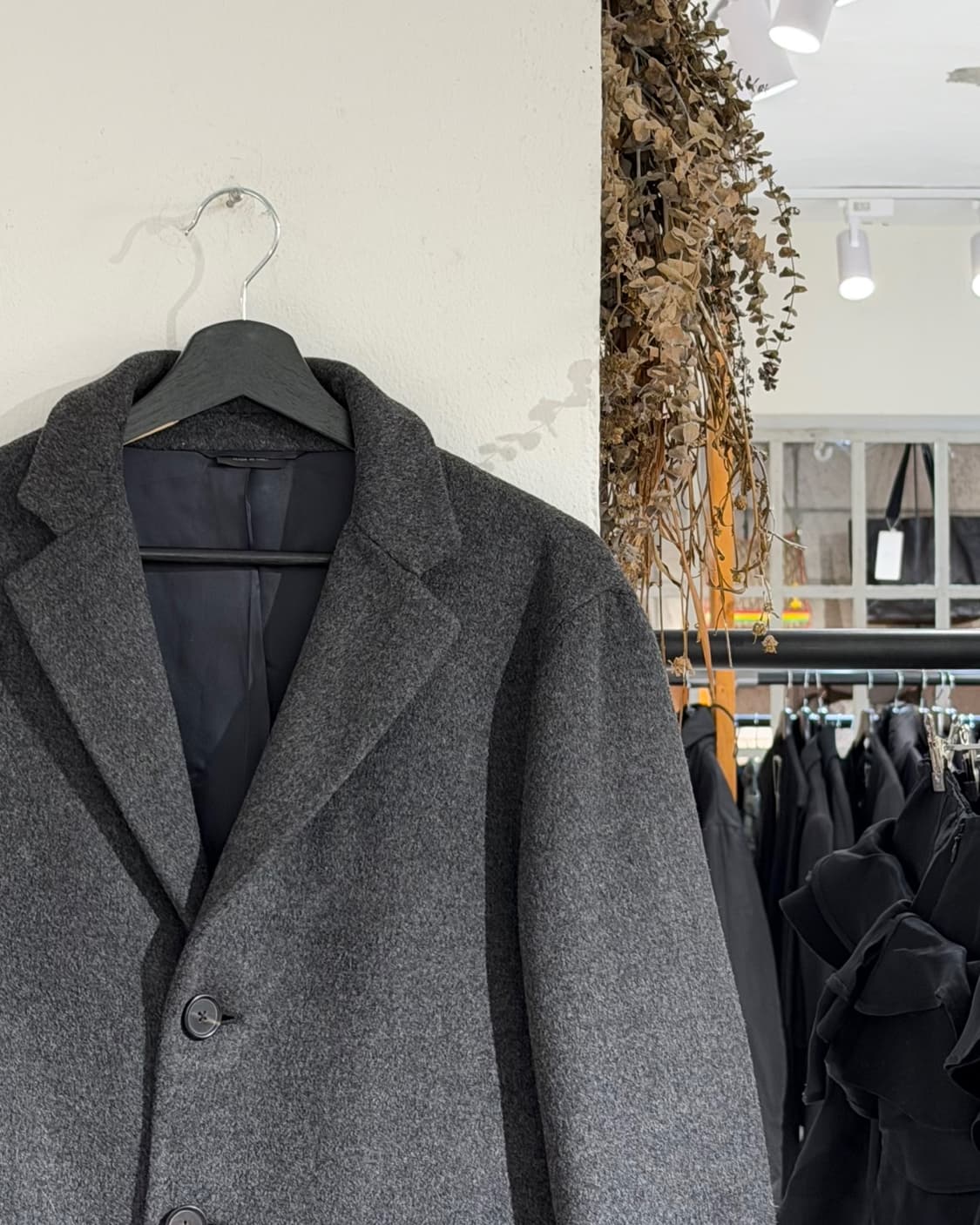 질샌더 그레이 싱글 울 코트 상품이미지3